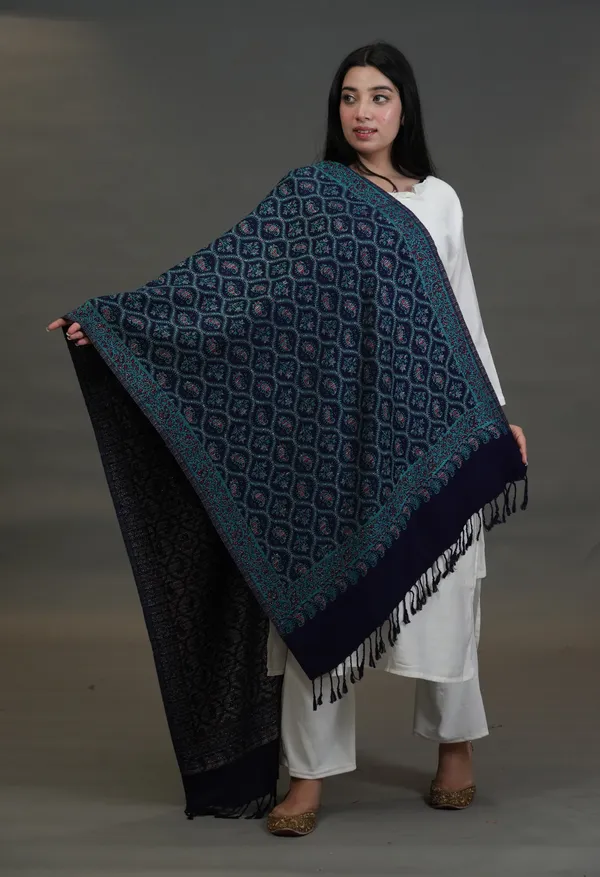 Shifneen_Acrylic_Woven_Women_Shawl_Blue