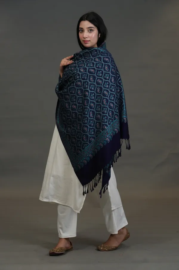 Shifneen_Acrylic_Woven_Women_Shawl_Blue