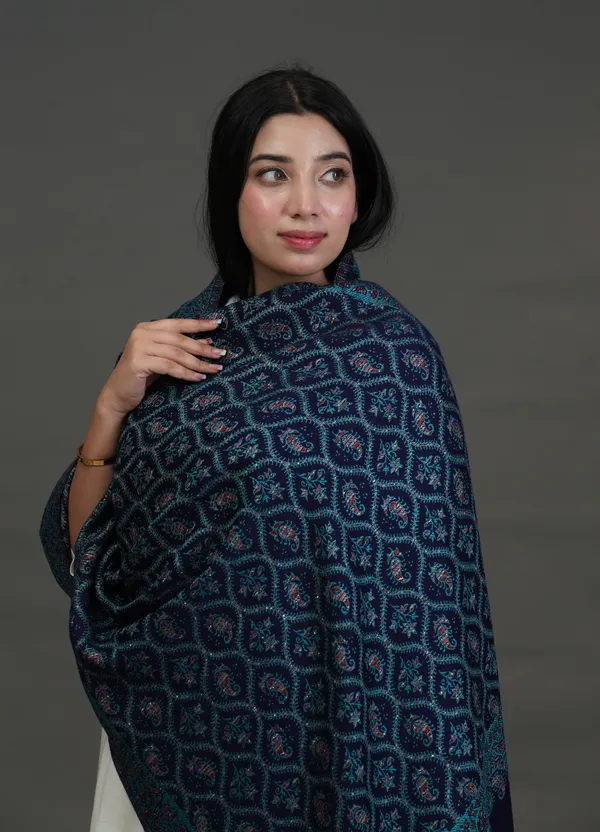 Shifneen_Acrylic_Woven_Women_Shawl_Blue