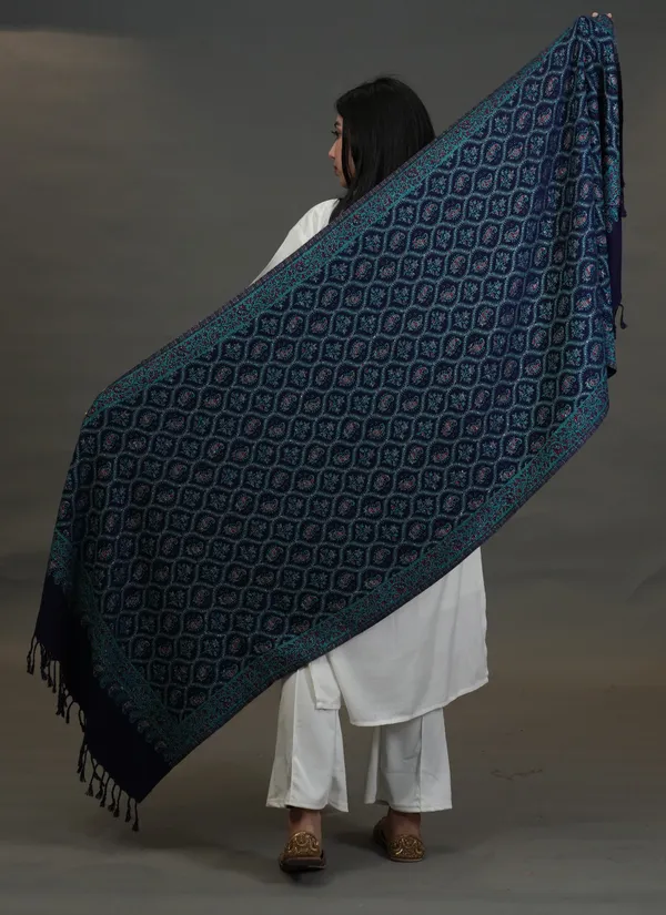 Shifneen_Acrylic_Woven_Women_Shawl_Blue