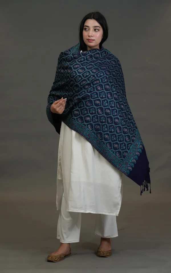 Shifneen_Acrylic_Woven_Women_Shawl_Blue