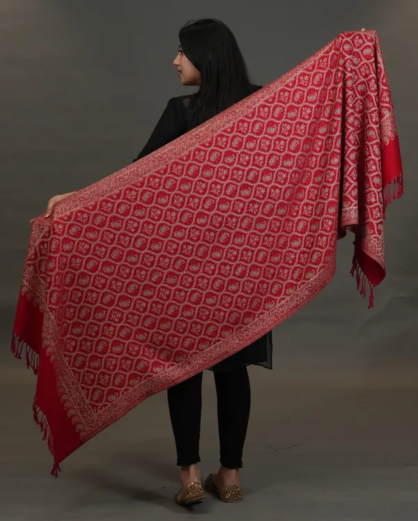 Shifneen_Acrylic_Paisley_Women_Shawl_Red