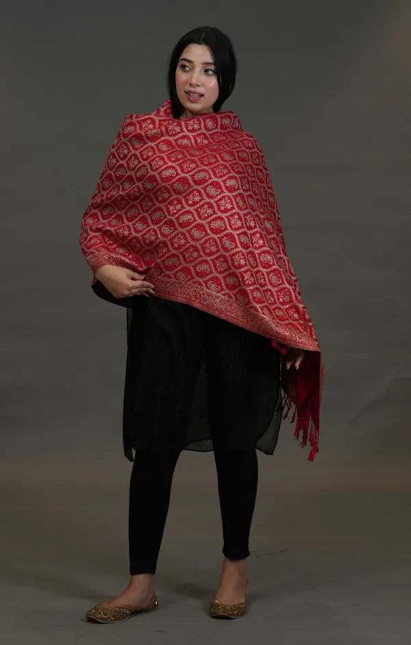 Shifneen_Acrylic_Paisley_Women_Shawl_Red