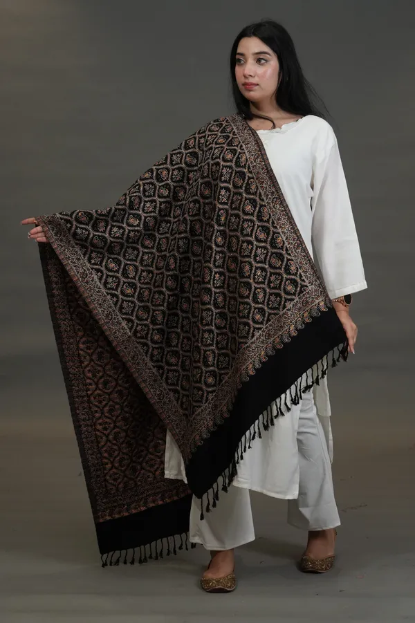 Shifneen_Acrylic_Paisley_Women_Shawl_Black