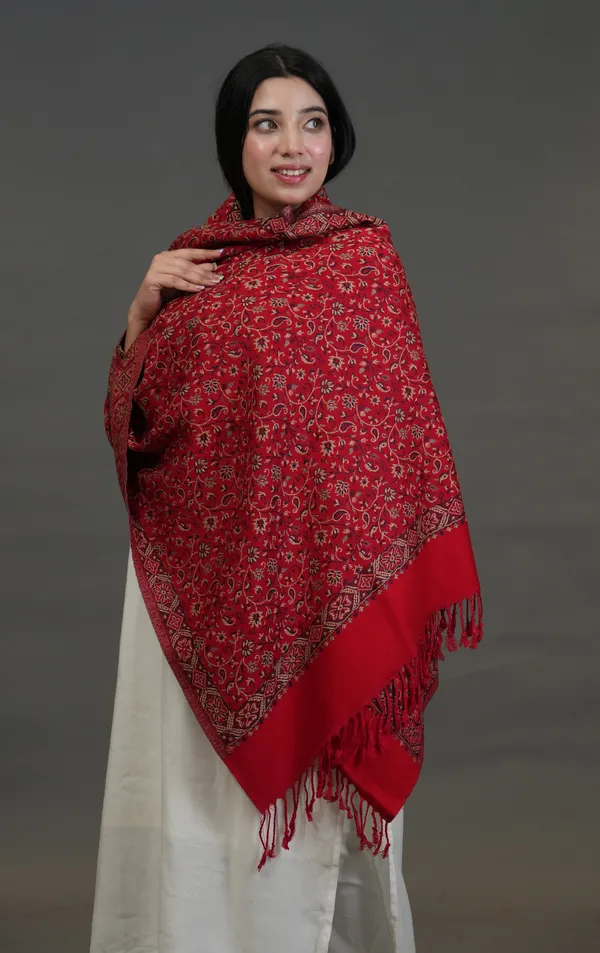 Shifneen_Acrylic_Woven_Women_Shawl_Red