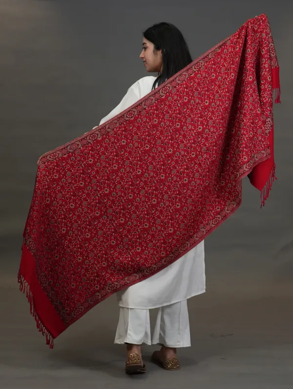 Shifneen_Acrylic_Woven_Women_Shawl_Red