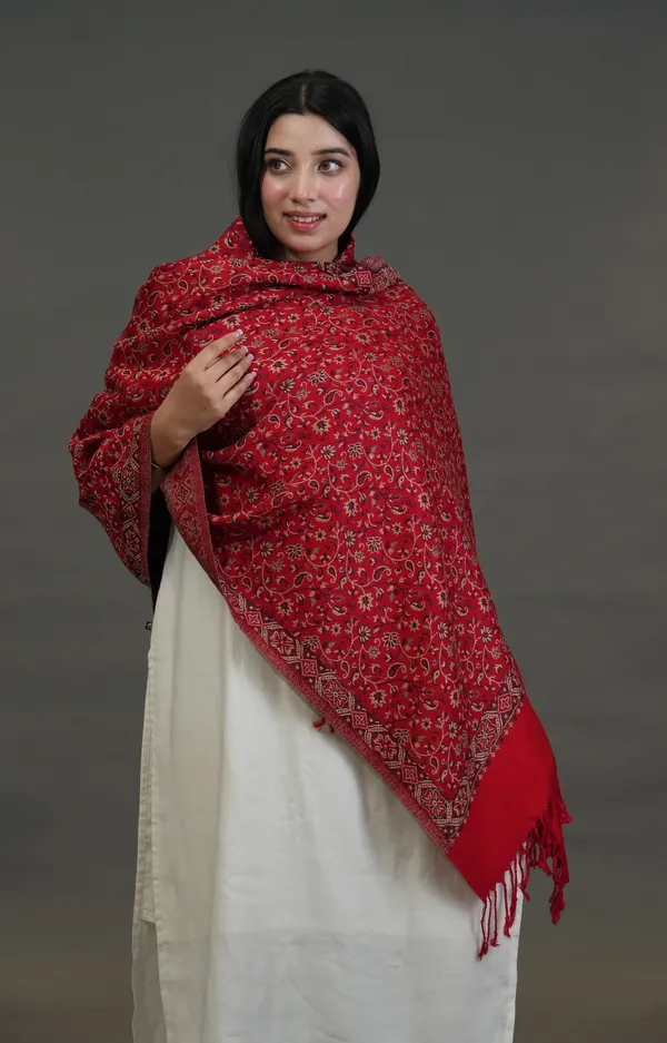 Shifneen_Acrylic_Woven_Women_Shawl_Red
