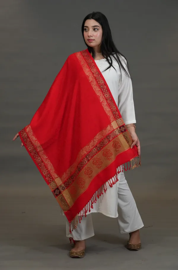 Shifneen_Acrylic_Solid_Women_Shawl_Red
