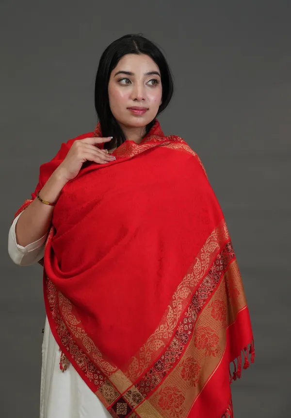 Shifneen_Acrylic_Solid_Women_Shawl_Red