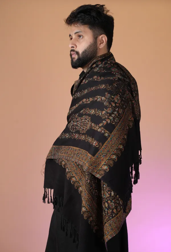 Shifneen_Acrylic_Woven_Men_Shawl_Black