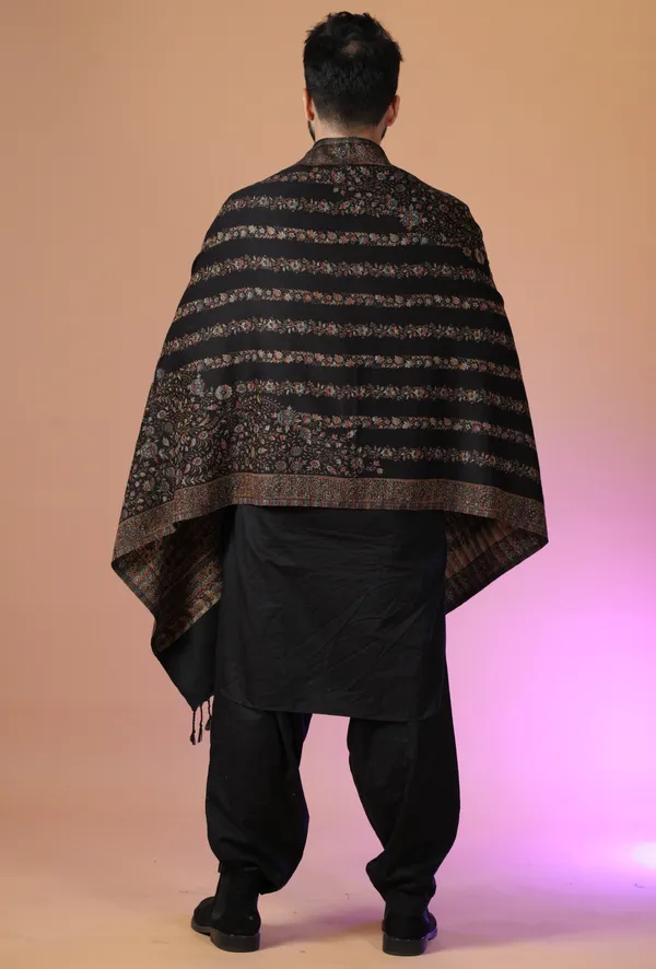 Shifneen_Acrylic_Woven_Men_Shawl_Black