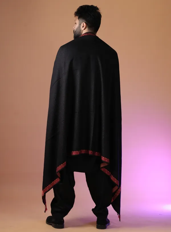 Shifneen_Acrylic_Self_Design_Men_Shawl_Black