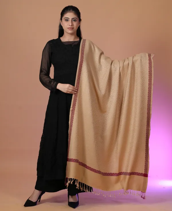 Shifneen_Acrylic_Self_Design_Women_Shawl_Beige