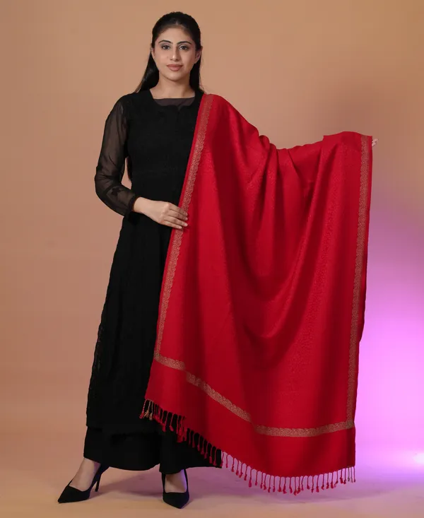 Shifneen_Acrylic_Self_Design_Women_Shawl_Maroon
