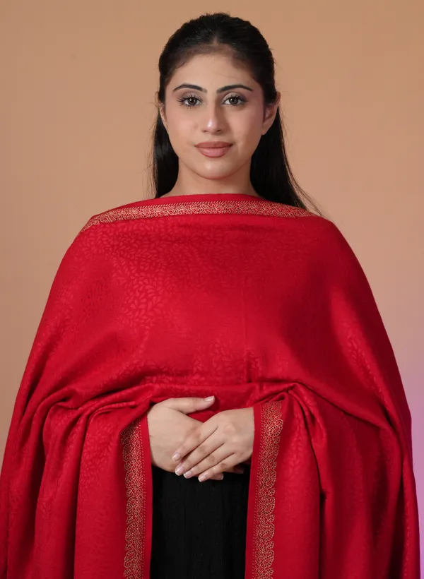 Shifneen_Acrylic_Self_Design_Women_Shawl_Maroon