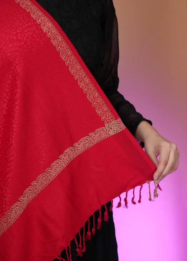 Shifneen_Acrylic_Self_Design_Women_Shawl_Maroon