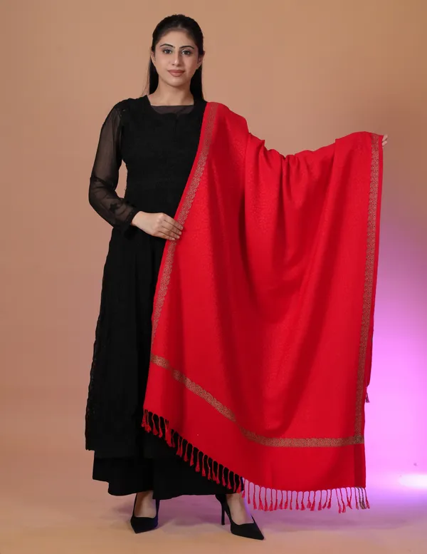 Shifneen_Acrylic_Self_Design_Women_Shawl_Red