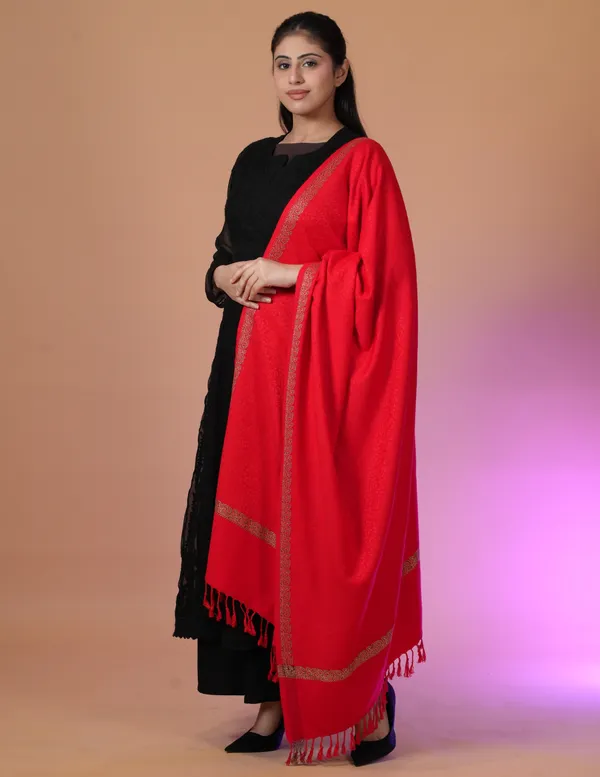 Shifneen_Acrylic_Self_Design_Women_Shawl_Red