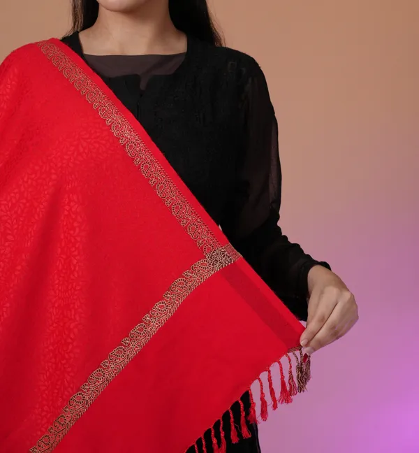Shifneen_Acrylic_Self_Design_Women_Shawl_Red