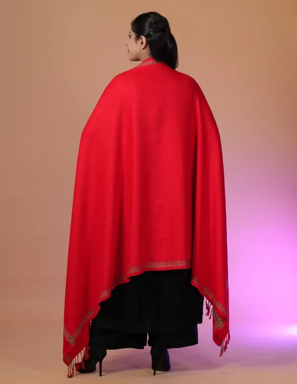 Shifneen_Acrylic_Self_Design_Women_Shawl_Red