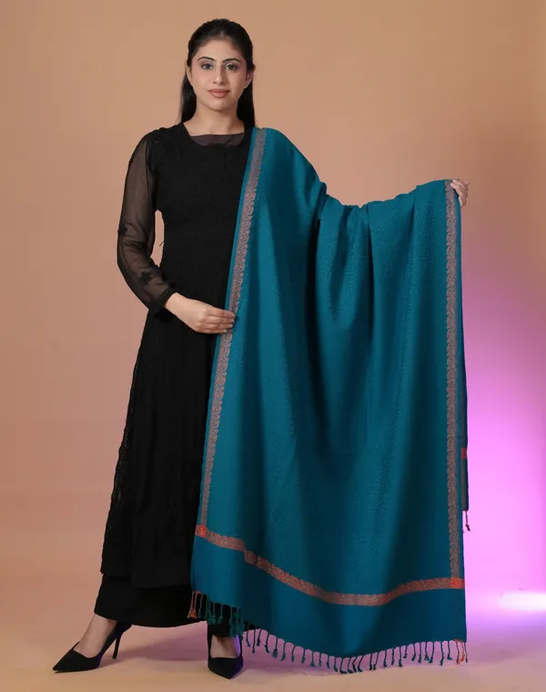 Shifneen_Acrylic_Self_Design_Women_Shawl_Green