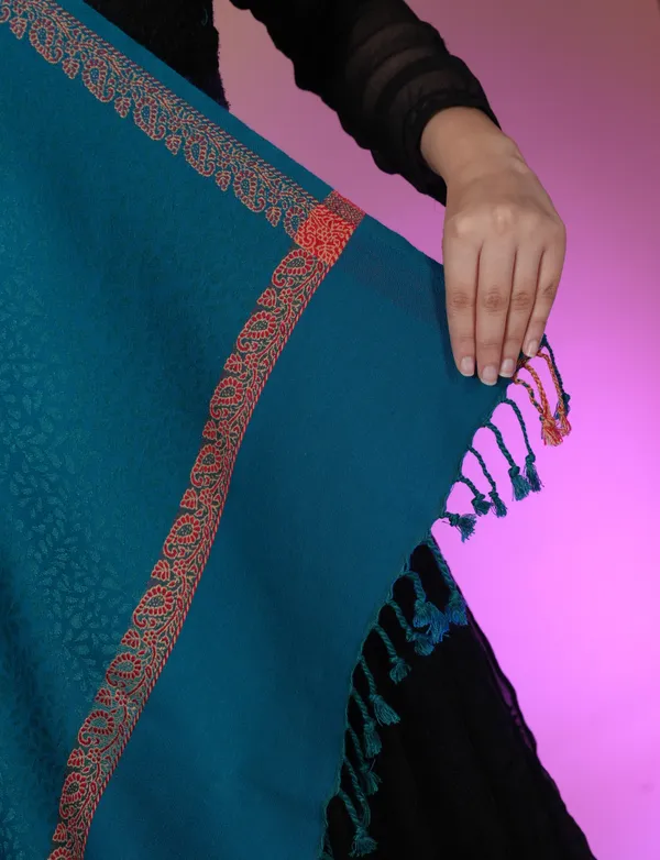 Shifneen_Acrylic_Self_Design_Women_Shawl_Green