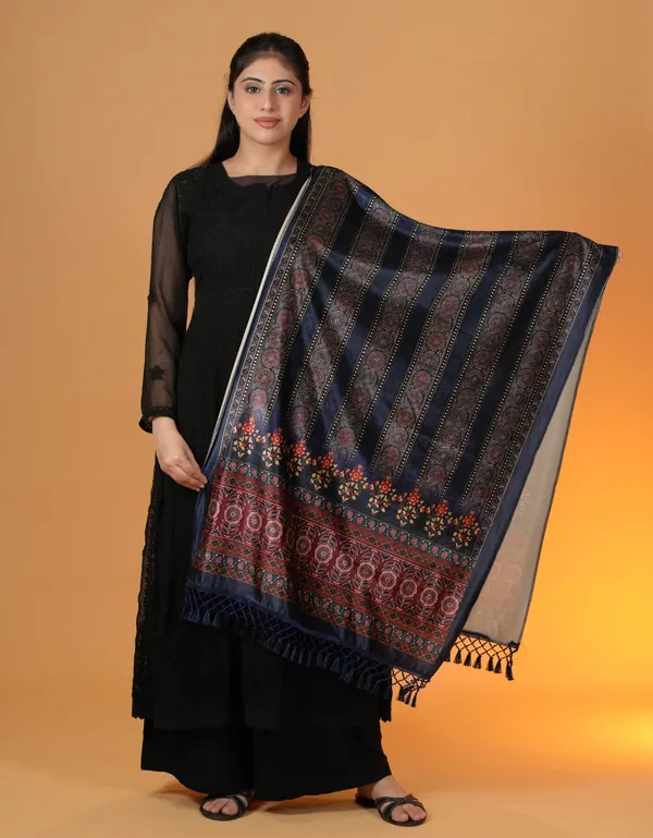 Shifneen_Velvet_Printed_Women_Shawl_Blue