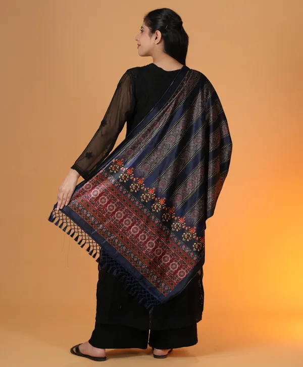 Shifneen_Velvet_Printed_Women_Shawl_Blue