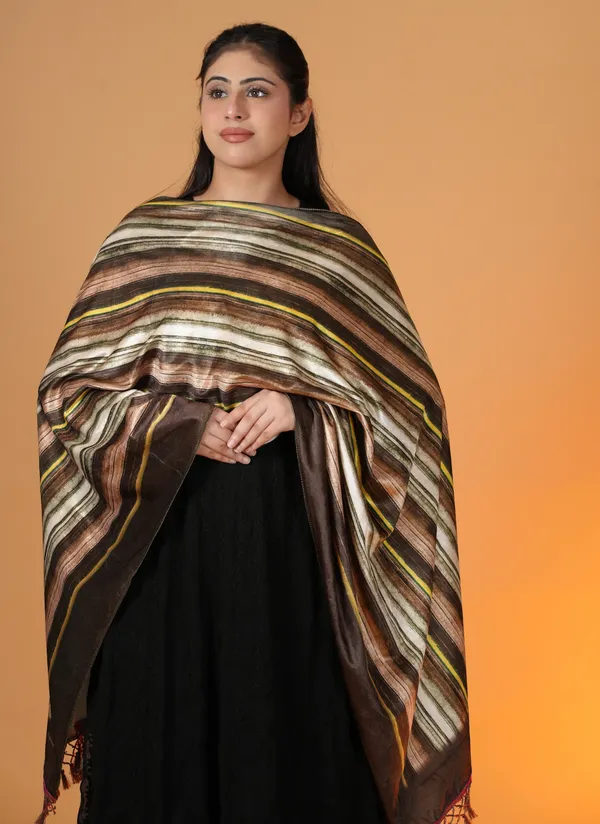 Shifneen_Velvet_Printed_Women_Shawl_Brown