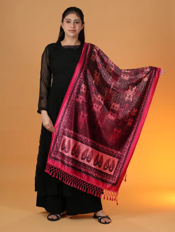 Shifneen_Velvet_Printed_Women_Shawl_Pink