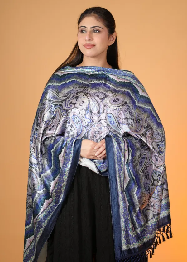 Shifneen_Velvet_Printed_Women_Shawl_Blue