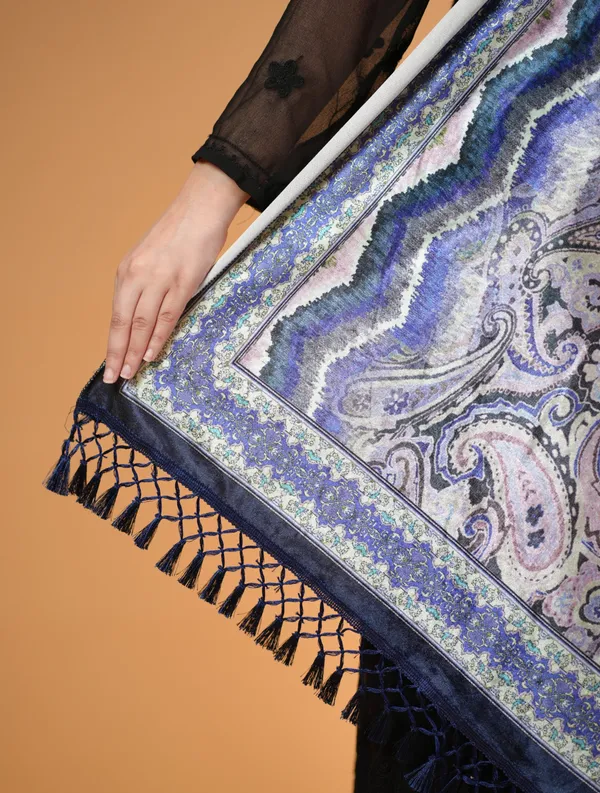 Shifneen_Velvet_Printed_Women_Shawl_Blue