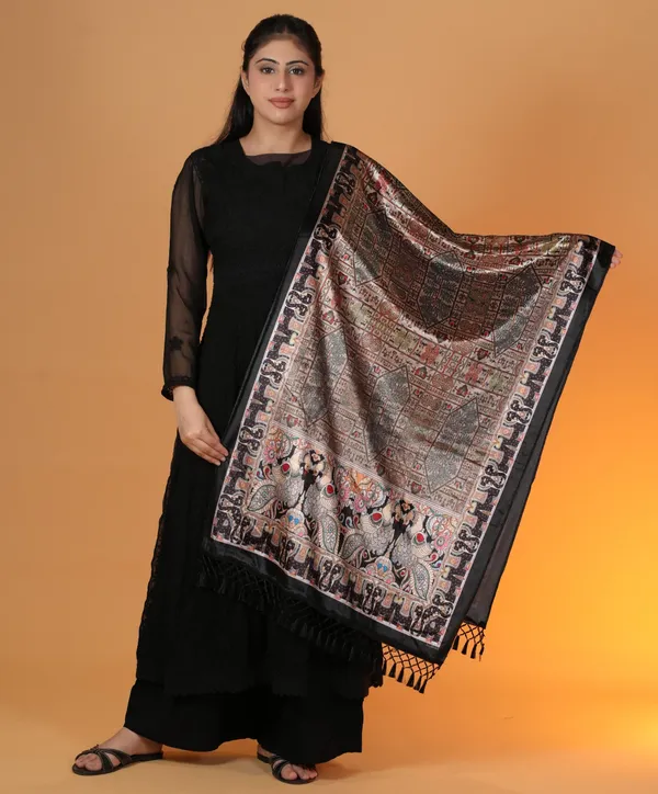 Shifneen_Velvet_Printed_Women_Shawl_Black