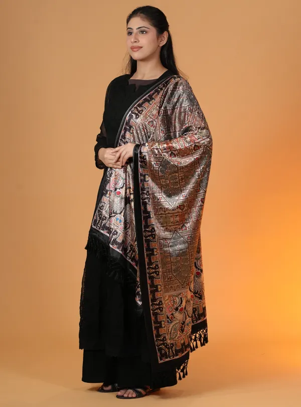 Shifneen_Velvet_Printed_Women_Shawl_Black