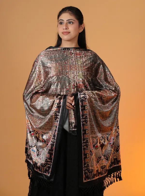 Shifneen_Velvet_Printed_Women_Shawl_Black