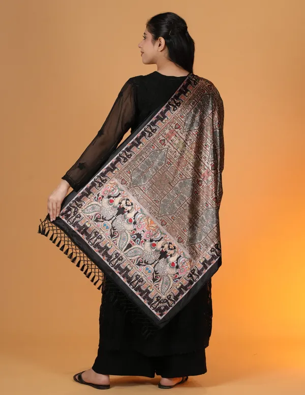 Shifneen_Velvet_Printed_Women_Shawl_Black