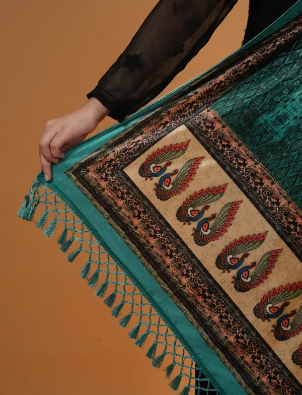 Shifneen_Velvet_Printed_Women_Shawl_Green