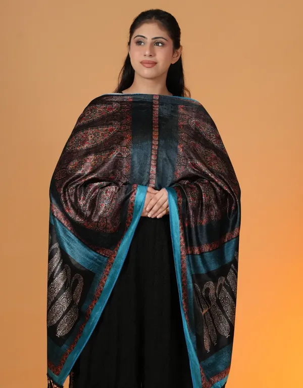 Shifneen_Velvet_Printed_Women_Shawl_Light_Blue