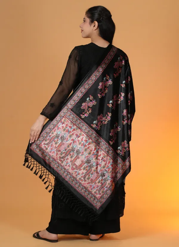 Shifneen_Velvet_Printed_Women_Shawl_Black