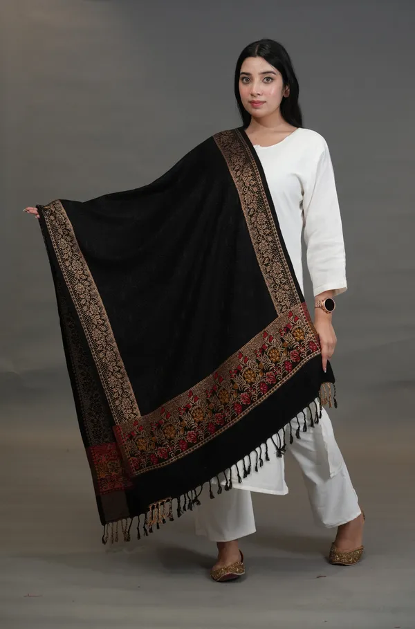 Shifneen_Acrylic_Self_Design_Women_Shawl_Black