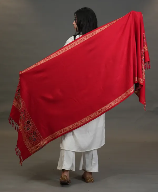 Shifneen_Acrylic_Self_Design_Women_Shawl_Red