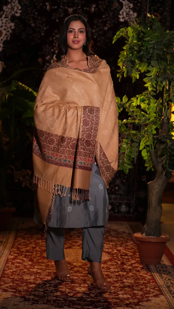 Shifneen_Acrylic_Self_Design_Women_Shawl_Beige