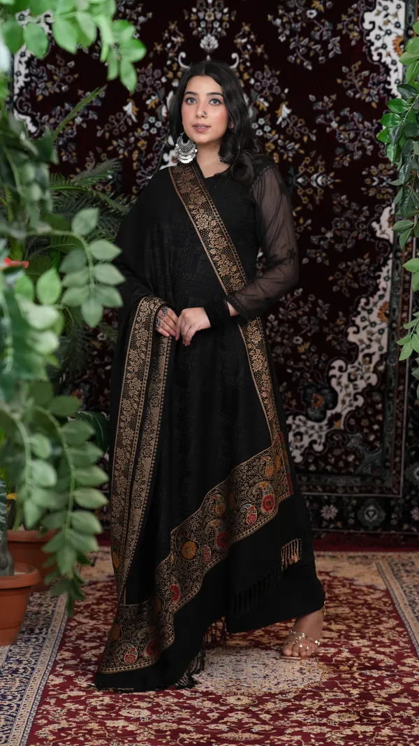 Shifneen_Acrylic_Self_Design_Women_Shawl_Black