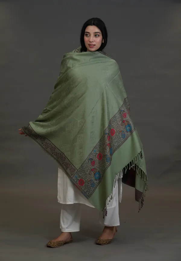 Shifneen_Acrylic_Self_Design_Women_Shawl_Light_Green