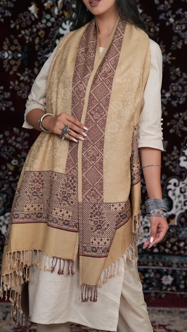 Shifneen_Acrylic_Printed_Women_Shawl_Beige