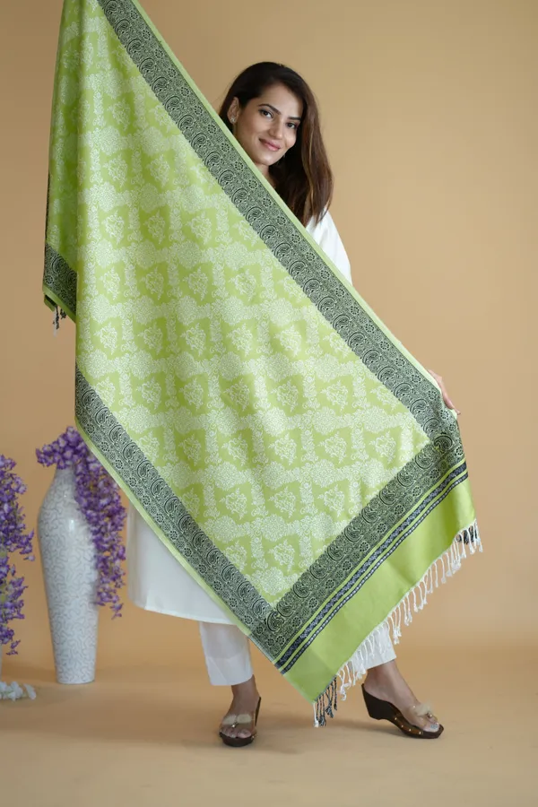 Shifneen_Acrylic_Printed_Women_Shawl_Green