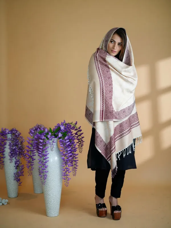 Shifneen_Acrylic_Printed_Women_Shawl_Beige