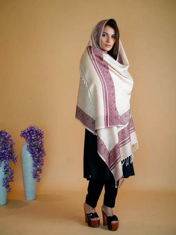 Shifneen_Acrylic_Printed_Women_Shawl_Beige