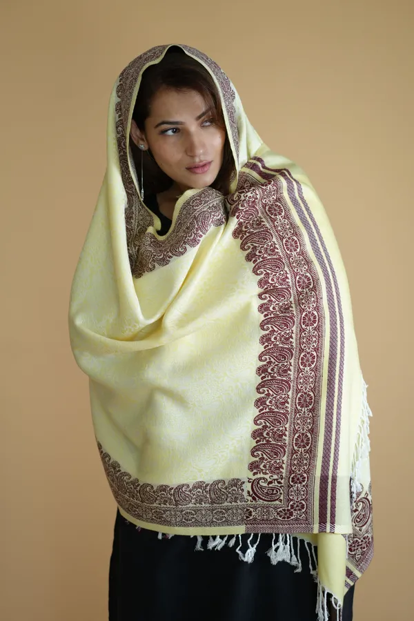 Shifneen_Acrylic_Printed_Women_Shawl_Yellow