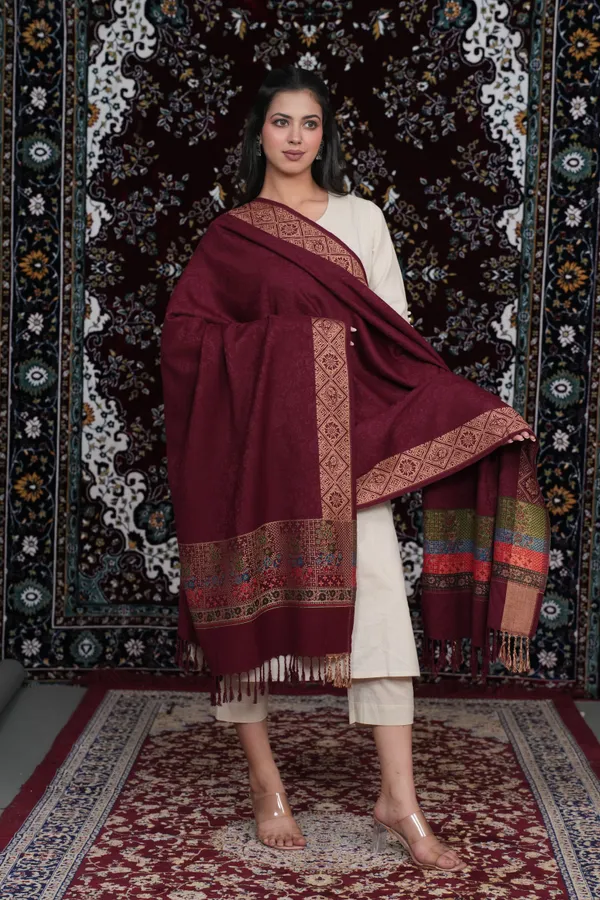 Shifneen_Acrylic_Printed_Women_Shawl_Maroon